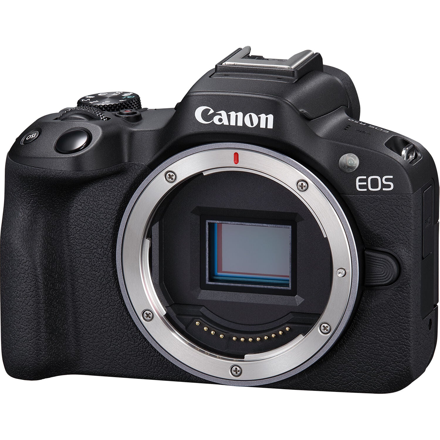Canon EOS R50 mirrorless camera with 24MP sensor and 4K video.