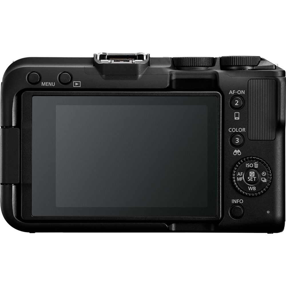 Canon EOS R50 V Content Creator Kit: 24.2MP APS-C sensor, DIGIC X processor, UHD 4K60p cropped video, 6K oversampling, Dual Pixel CMOS AF II, 3" vari-angle touchscreen, Canon Log 3, Wi-Fi, Bluetooth, vertical mount, and RF-S 14-30mm lens included.