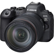 Canon EOS R6 Mark II Mirrorless Camera with RF 24-105mm f/4 Lens – full-frame camera kit offering high-speed performance, 4K video, and versatile zoom lens.