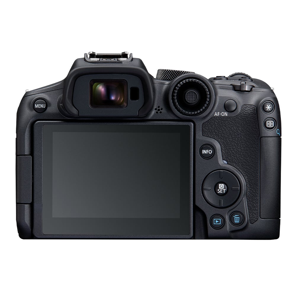 Canon EOS R7 Mirrorless Camera: 32.5MP APS-C sensor, DIGIC X processor, Dual Pixel CMOS AF II, 4K 60p video (7K oversampled), 30fps burst, 7-stop IBIS, AF tracking for humans and animals, supports EF/EF-S lenses with adapter.