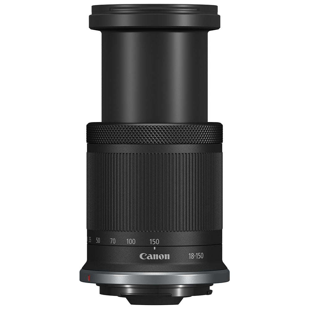 Canon EOS R7 Mirrorless Camera + RF-S 18-150mm Lens: 32.5MP APS-C sensor, DIGIC X processor, 4K 60p video (7K oversampled), 30fps burst, 7-stop IBIS, Dual Pixel CMOS AF II with AI tracking, RF-S 18-150mm f/3.5-6.3 IS STM lens with 4.5-stop stabilization included.
