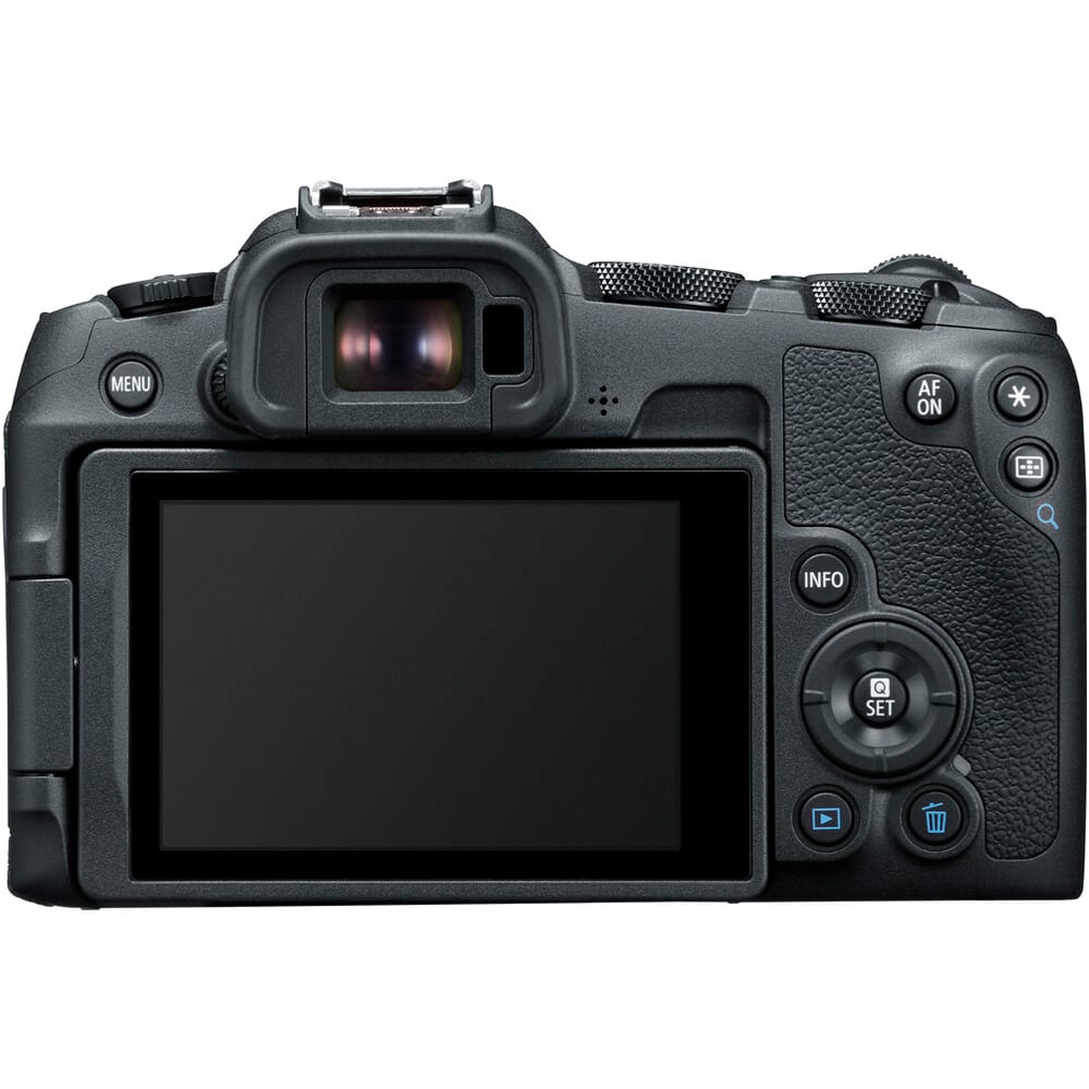 Canon EOS R8 with 24-50mm lens for vlogging and travel.