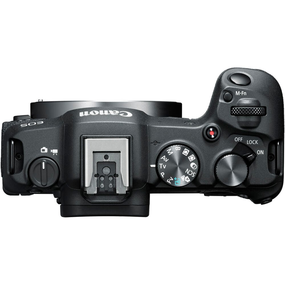 Canon EOS R8 with 24-50mm lens for vlogging and travel.