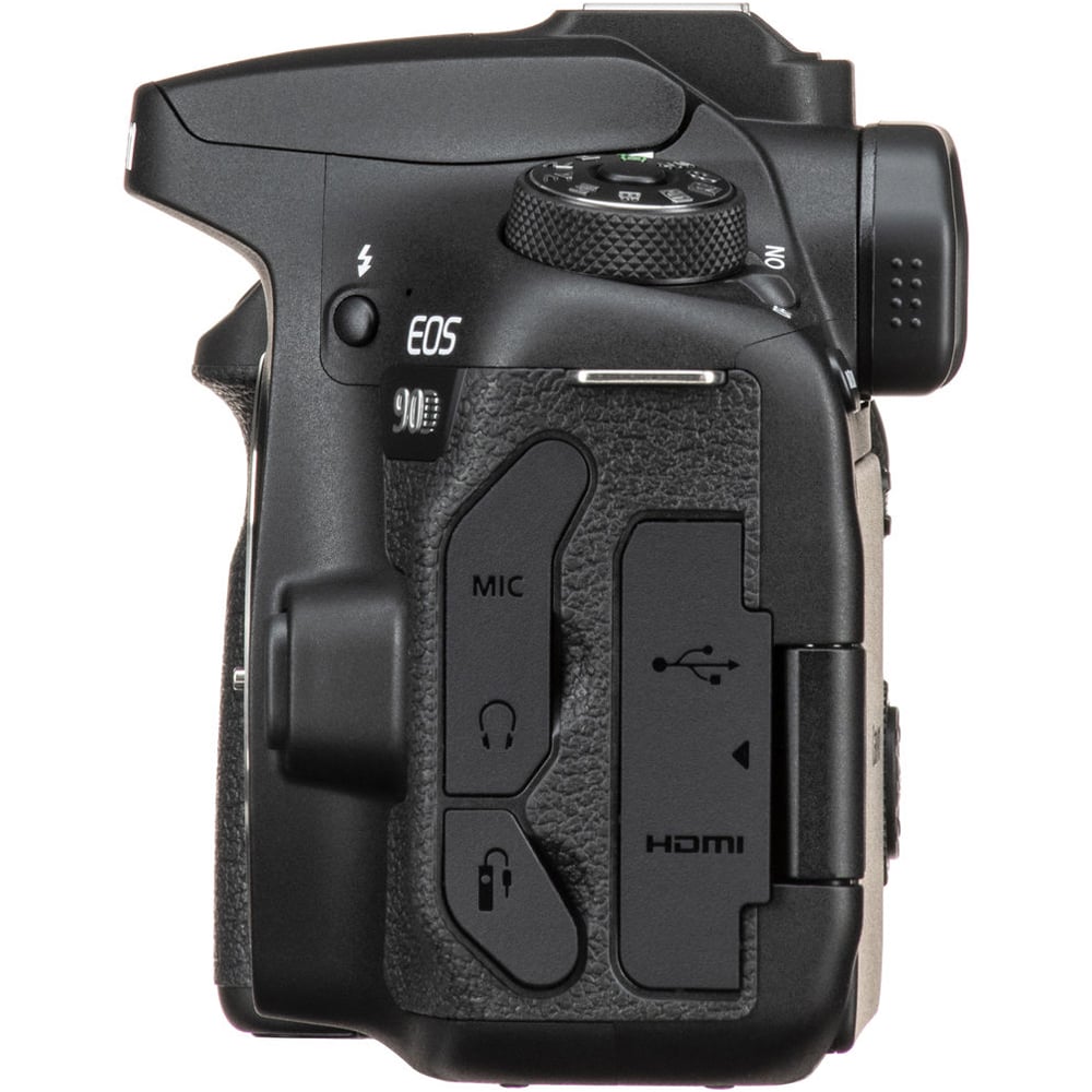 Canon EOS camera body on a white background