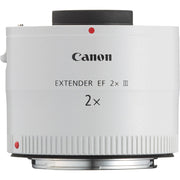 The Canon Extender EF 2X III teleconverter delivers 2× magnification with Super Spectra and Fluorine coatings for crisp, clear images.