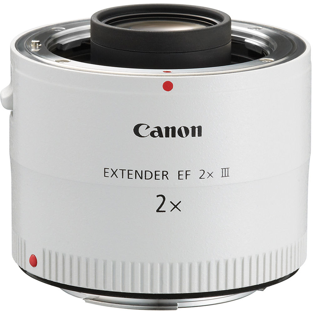 The Canon Extender EF 2X III teleconverter delivers 2× magnification with Super Spectra and Fluorine coatings for crisp, clear images.