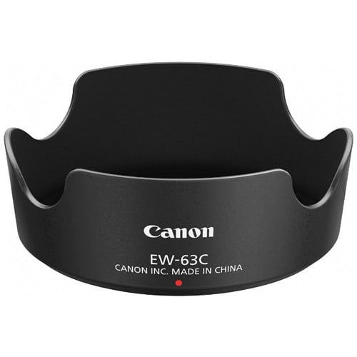 The Canon EW 63C Hood (18-55mm IS STM) shields the front element of the lens from unwanted light to prevent glare while providing protection against impact.