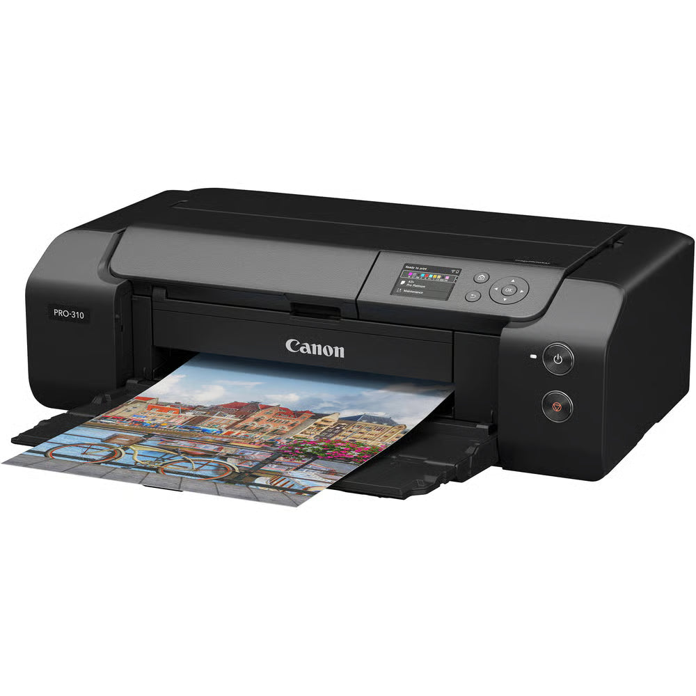 Print stunning, gallery-quality A3+ photos with the compact imagePROGRAF PRO-310 featuring 10-colour LUCIA PRO II inks and borderless printing.