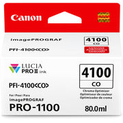 Canon PFI-4100 ink for the PRO-1100 provides exceptional colour vibrancy and durability, ideal for professional-quality photo and art prints.