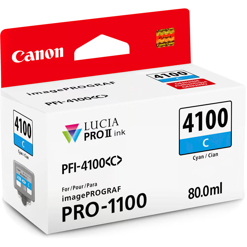 With Canon PFI-4100 ink, you can print up to 90 A2-sized photos, delivering vibrant colours and long-lasting quality for professional-grade prints.
