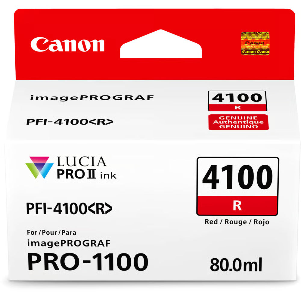 Canon PFI-4100 ink delivers professional-quality prints with vibrant colours and exceptional durability, ideal for creating fine art and long-lasting photos.