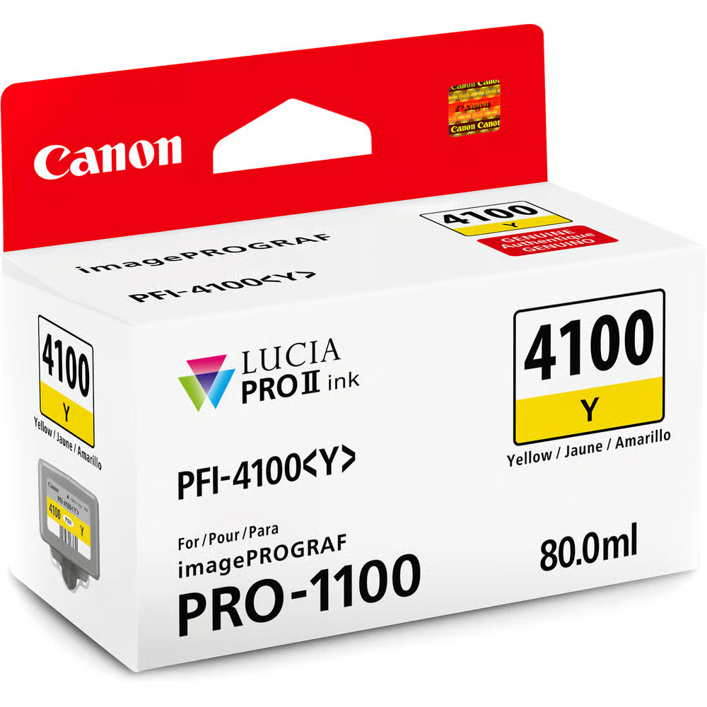 With Canon PFI-4100 ink for the PRO-1100, you can enjoy superior colour reproduction, scratch resistance, and professional-quality print perfect for fine art.