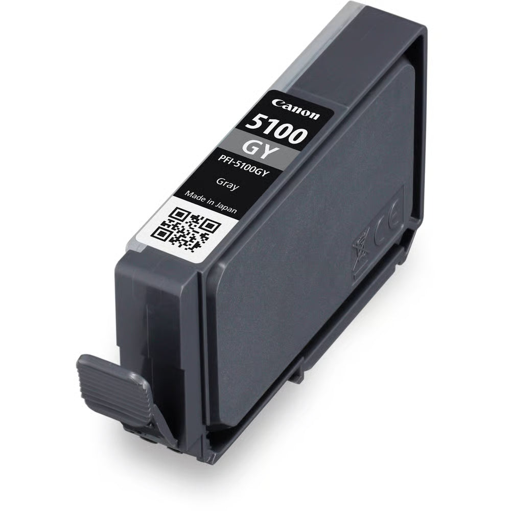 The Canon PFI-5100 Grey Ink Cartridge for Pro-310 offers smooth gradation and neutral greys, ideal for black-and-white photography and fine detail work.