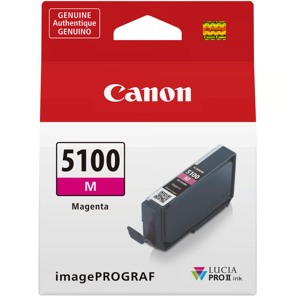 Lifelike skin tones and vivid natural colour come to life with the Canon PFI-5100 Magenta Ink for Pro-310, thanks to its rich reds and vibrant pinks.