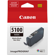 The Canon PFI-5100 Matte Black Ink Cartridge for Pro-310 delivers deep, rich blacks on matte media, perfect for fine art and smooth monochrome gradients.