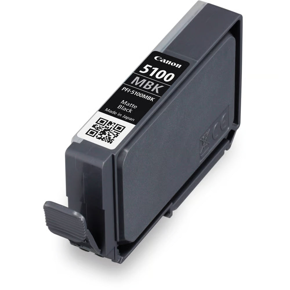 The Canon PFI-5100 Matte Black Ink Cartridge for Pro-310 delivers deep, rich blacks on matte media, perfect for fine art and smooth monochrome gradients.