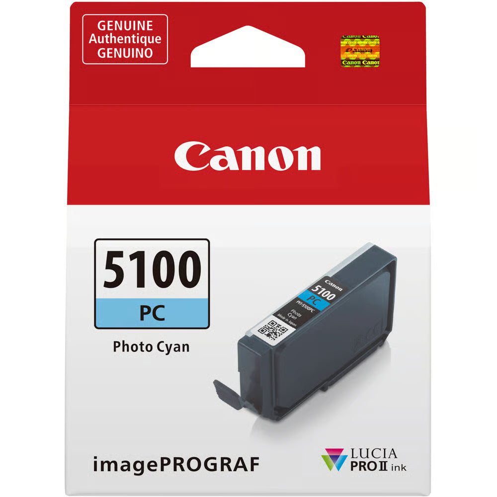 Perfect for portraits and atmospheric effects, the Canon PFI-5100 Photo Cyan Ink Cartridge for Pro-310 brings out lighter blue tones and smooth transitions.