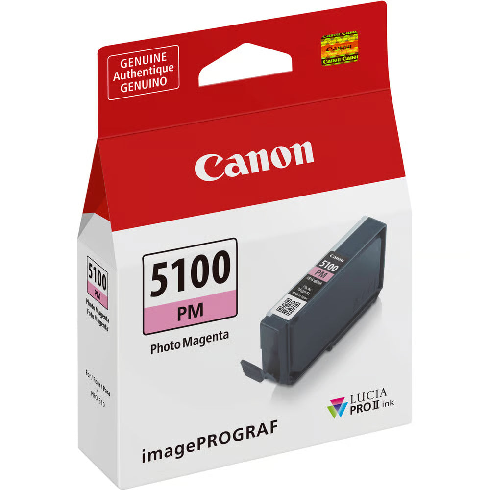 Smooth, natural colour blends are easy to achieve with the Canon PFI-5100 Photo Magenta Ink Cartridge, which enhances red gradients and soft pinks.