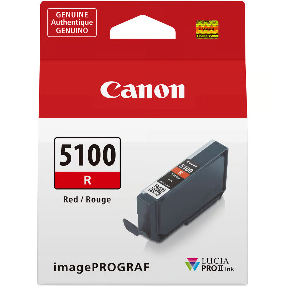 Bold and saturated reds add striking impact to fine art prints with the Canon PFI-5100 Red Ink Cartridge for Pro-310, which broadens the colour spectrum.
