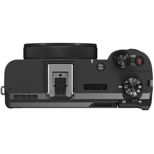 Canon PowerShot V1 Digital Camera: 22MP 1.4" CMOS sensor, 16-50mm f/2.8 lens, 4K 30p full-width and 4K 60p (1.4x crop) video, Dual Pixel CMOS AF II, built-in cooling, 3" vari-angle touchscreen, Canon Log 3, built-in ND filter, USB-C, mic input, headphone output, optical IS, up to 30fps burst.