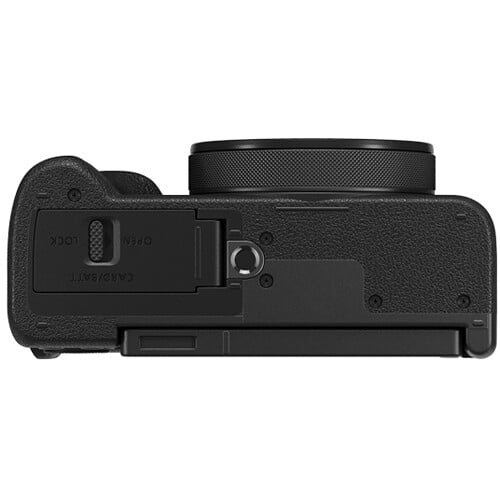 Canon PowerShot V1 Digital Camera: 22MP 1.4" CMOS sensor, 16-50mm f/2.8 lens, 4K 30p full-width and 4K 60p (1.4x crop) video, Dual Pixel CMOS AF II, built-in cooling, 3" vari-angle touchscreen, Canon Log 3, built-in ND filter, USB-C, mic input, headphone output, optical IS, up to 30fps burst.
