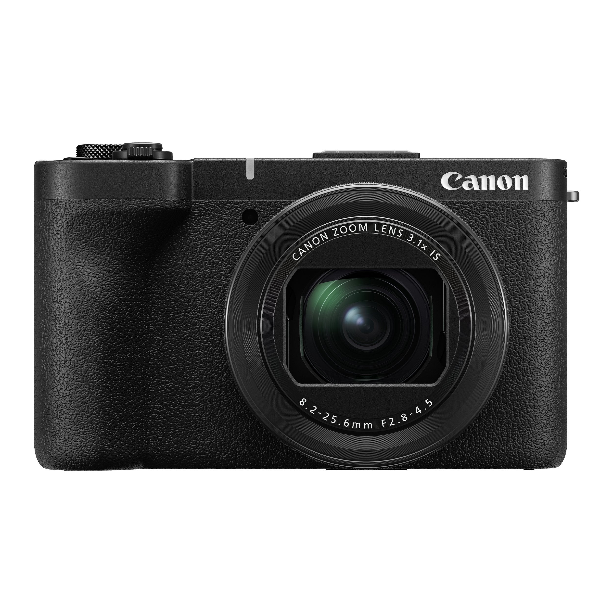 Canon PowerShot V1 Premium Vlogger Kit: 22MP 1.4" CMOS sensor, 16-50mm f/2.8-4.5 lens, 4K 30p full-width and 4K 60p (1.4x crop) video, Dual Pixel CMOS AF II, built-in cooling fan, 3" vari-angle touchscreen, Canon Log 3, built-in ND filter, mic input, headphone output, Wi-Fi, USB-C, 32GB SD card, tripod grip, and windscreen included.