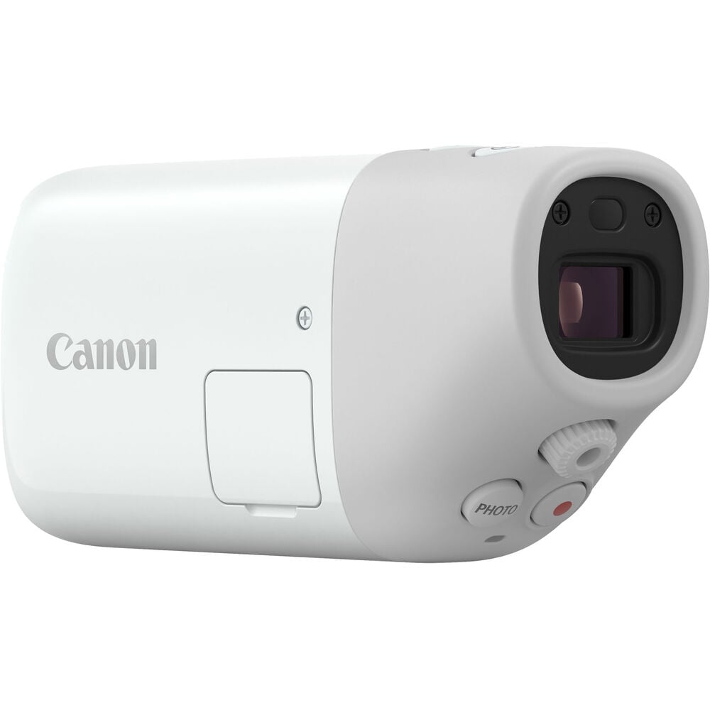 Canon PowerShot ZOOM Essential Kit: 12MP CMOS sensor, 100-400mm optical zoom with 2x digital zoom up to 800mm equivalent, Full HD 1080p video at 30fps, 4-axis optical image stabilization, continuous autofocus, electronic viewfinder with 2.36m dots, one-touch zoom button, microSD slot, USB Type-C charging, Wi-Fi and Bluetooth connectivity, includes charger, wrist strap, interface cable, and 16GB microSD card.