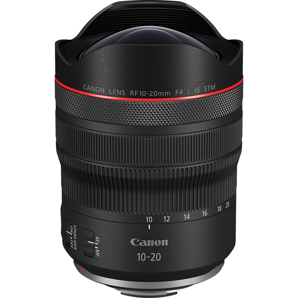 Canon RF 10-20mm f/4L IS STM ultra-wide-angle zoom lens for full-frame cameras with advanced optics and image stabilisation