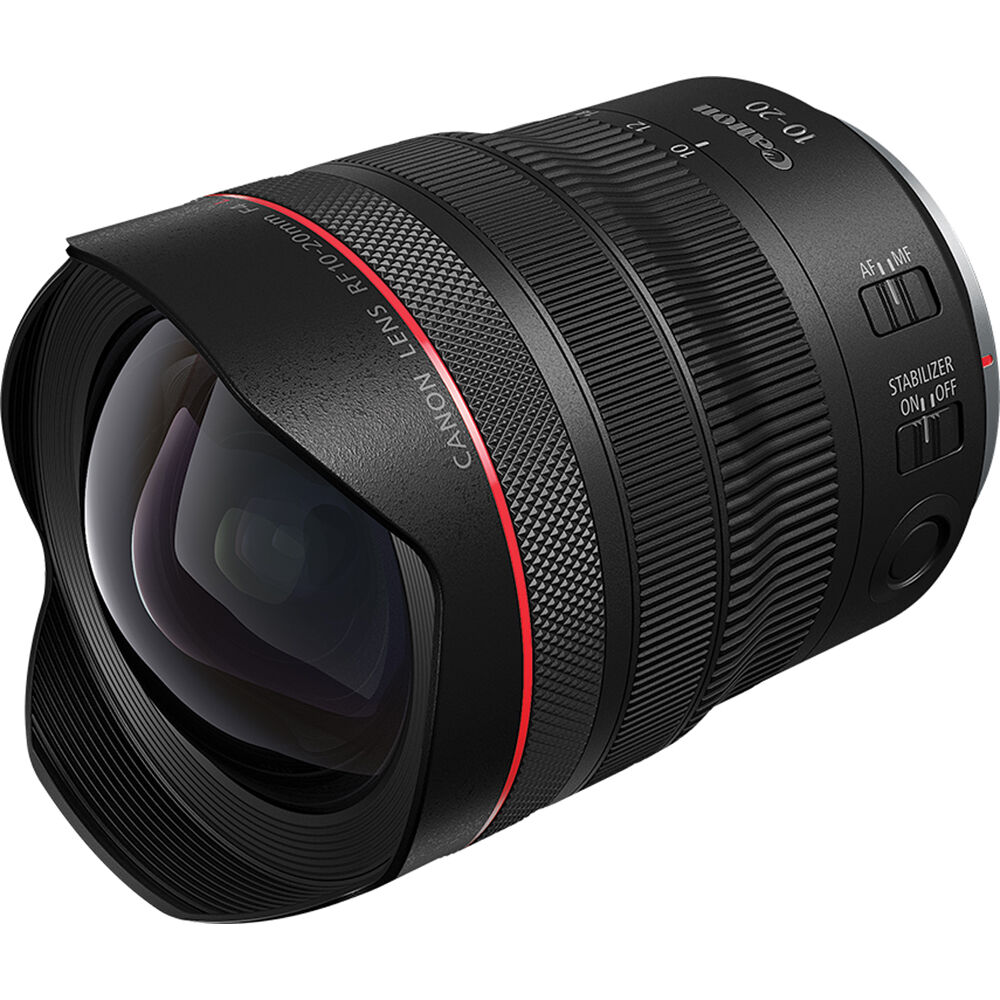 Canon RF 10-20mm f/4L IS STM ultra-wide-angle zoom lens for full-frame cameras with advanced optics and image stabilisation