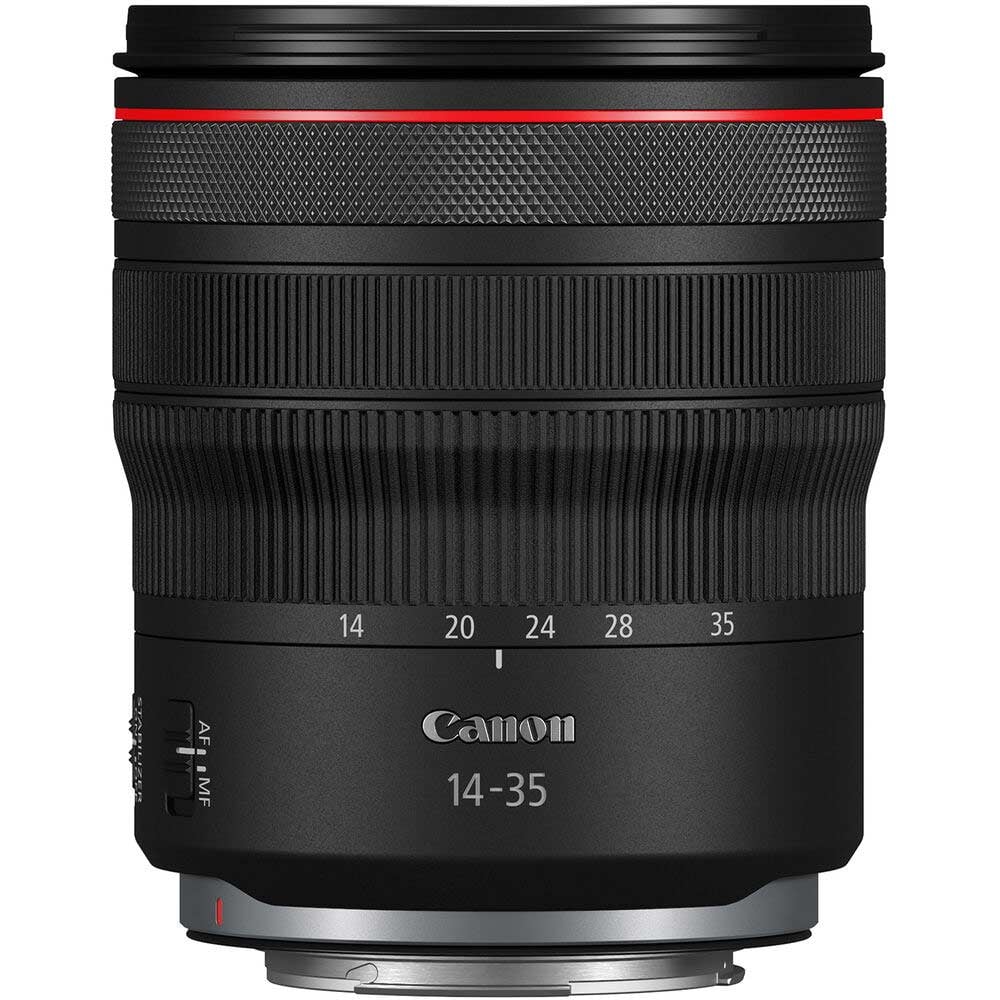 Canon RF 14-35mm f/4L IS USM ultra-wide zoom lens – lightweight, sharp, and stabilized for landscapes, interiors, and travel.