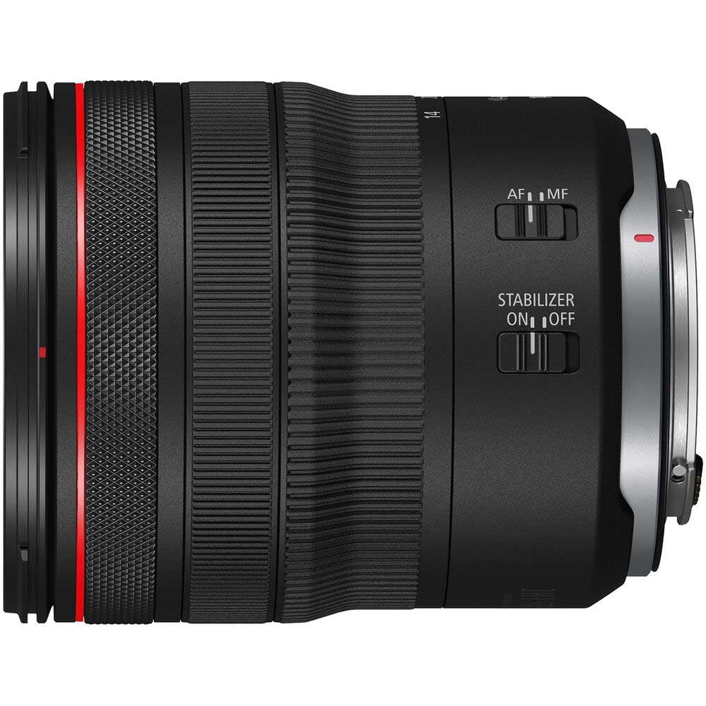 Canon RF 14-35mm f/4L IS USM ultra-wide zoom lens – lightweight, sharp, and stabilized for landscapes, interiors, and travel.