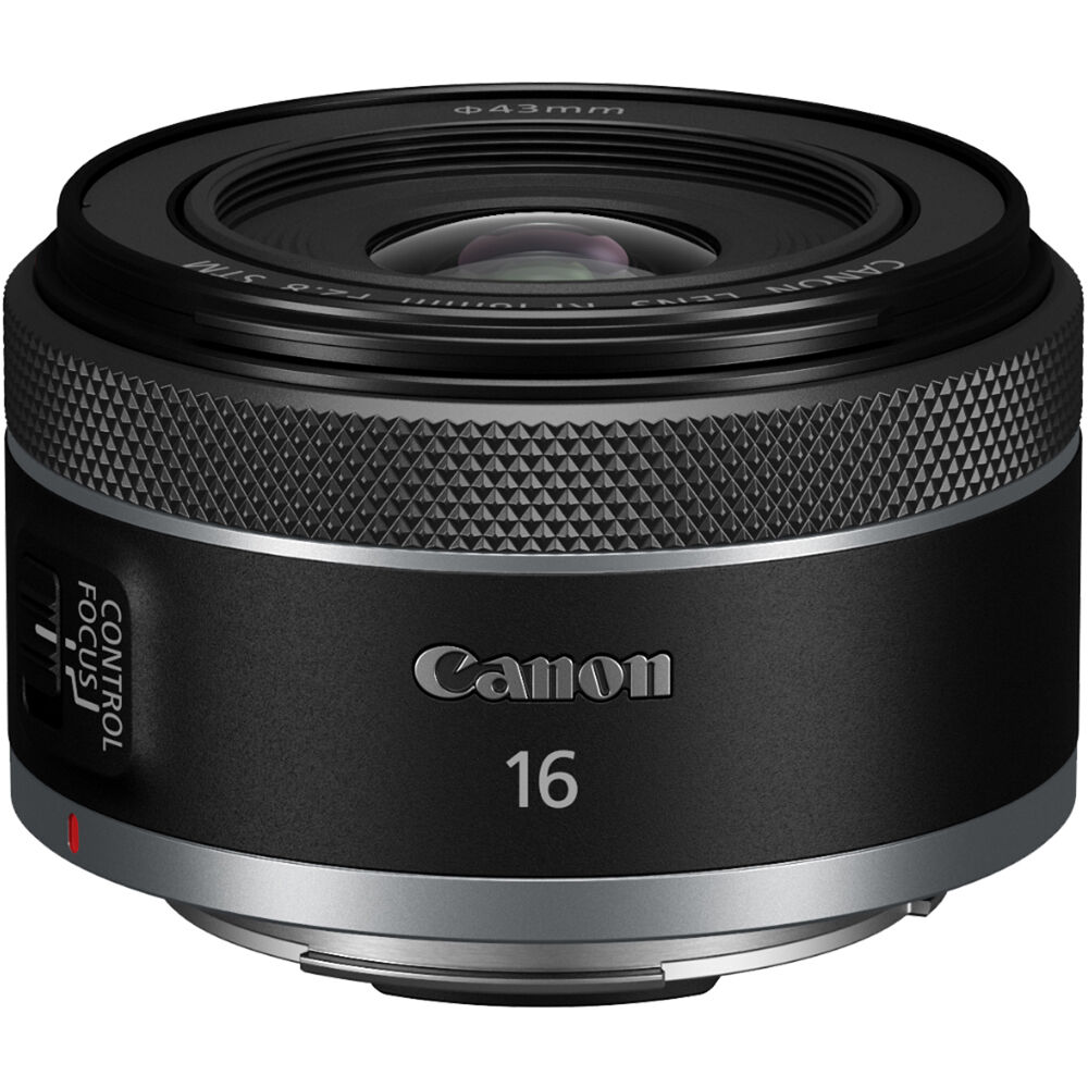 Canon RF 16mm f/2.8 STM ultra-wide-angle lens with compact design and smooth STM autofocus