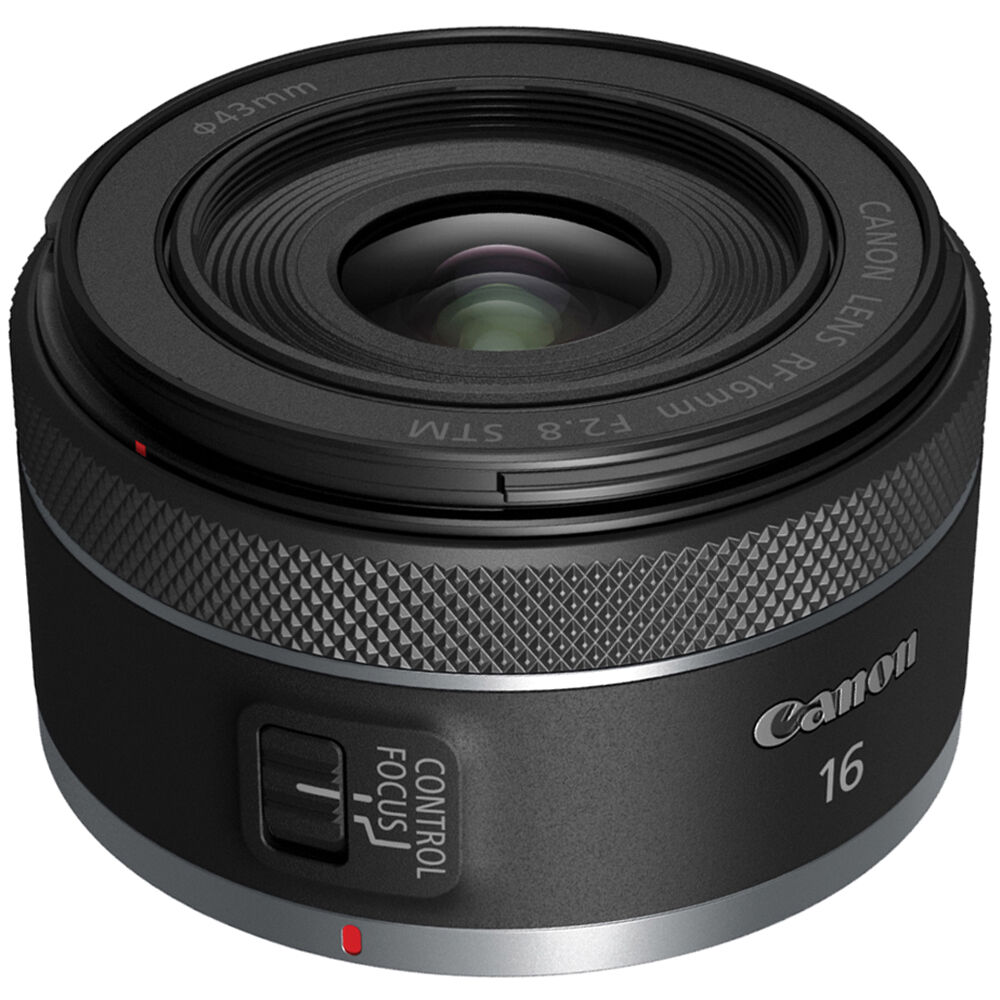 Canon RF 16mm f/2.8 STM ultra-wide-angle lens with compact design and smooth STM autofocus