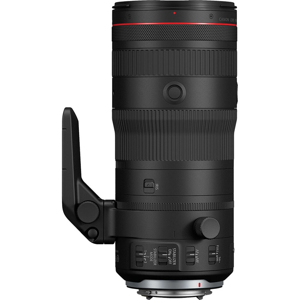 Camera lens with focus and shift control on a white background