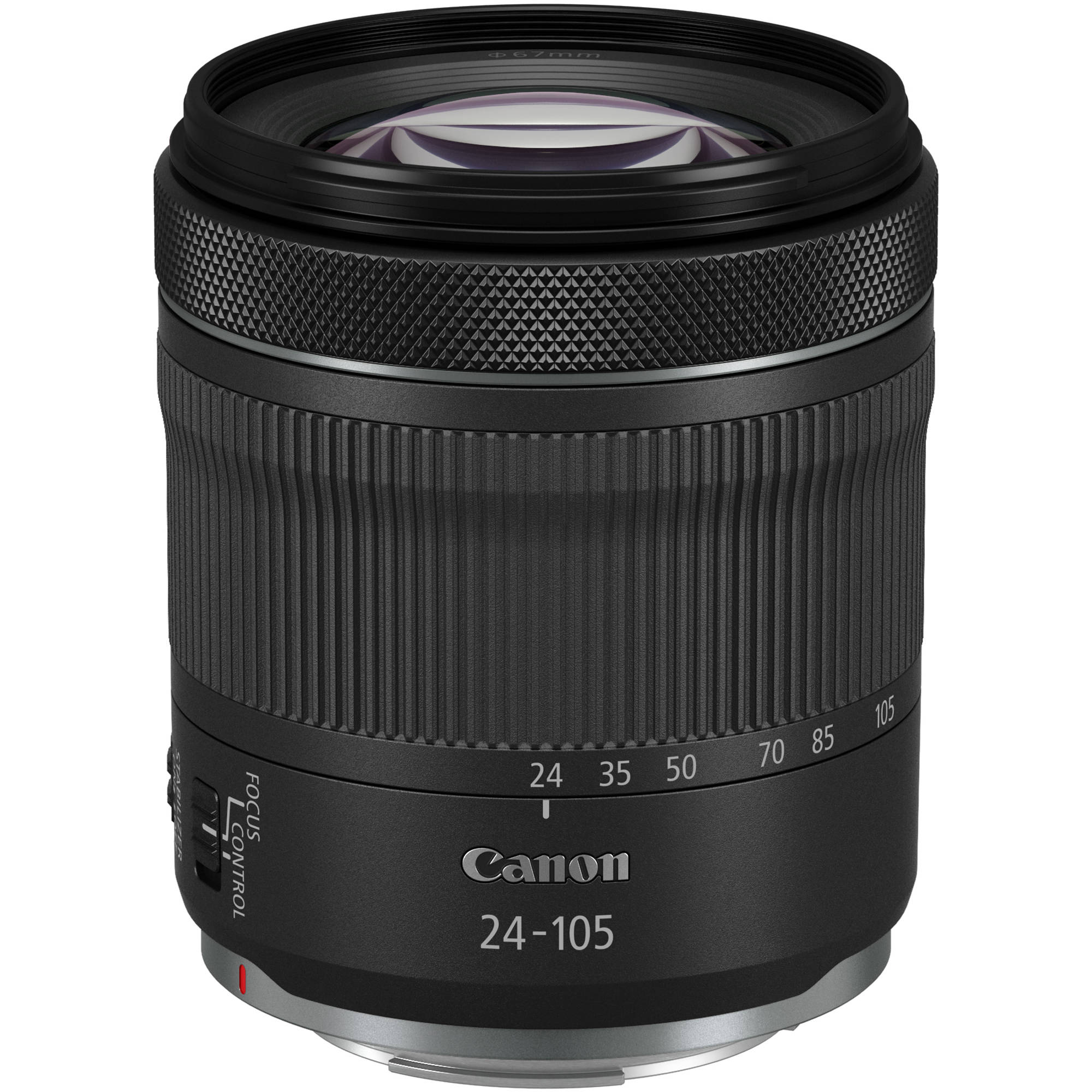 Canon RF 24-105mm f/4-7.1 IS STM lens for EOS R cameras with versatile zoom, optical image stabilisation, and Center Macro Focus