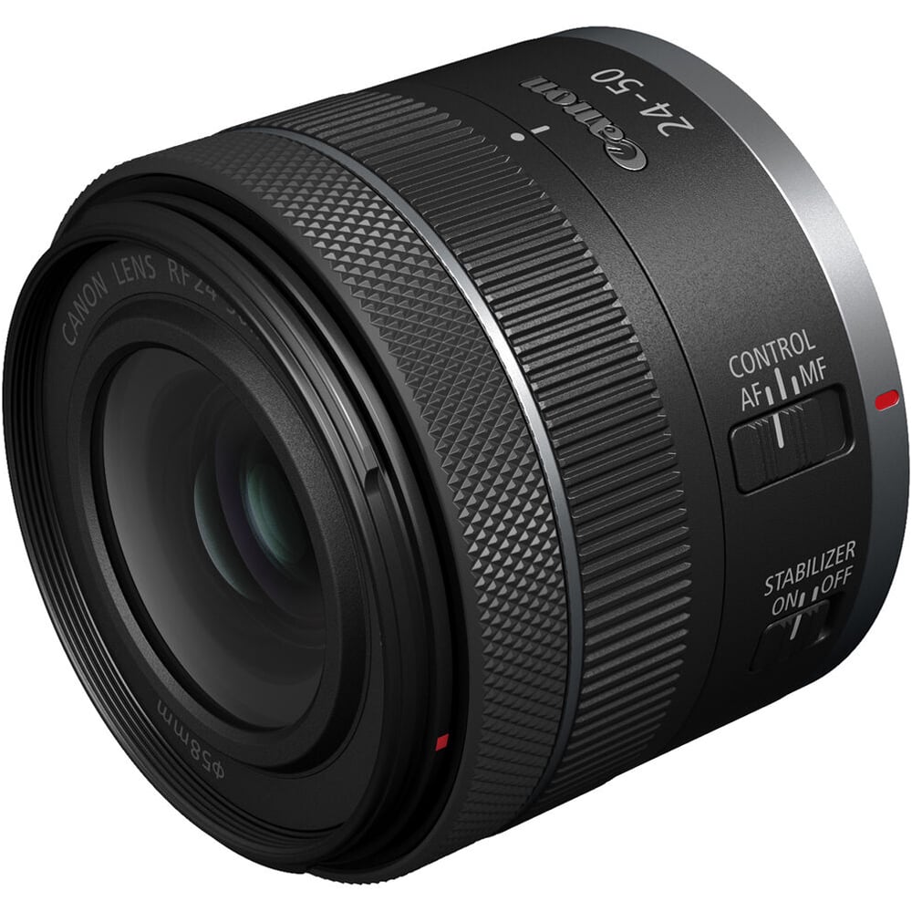 Full-frame Canon RF 24-50mm f/4.5-6.3 IS STM lens with smooth STM focusing and 4.5-stop stabilisation