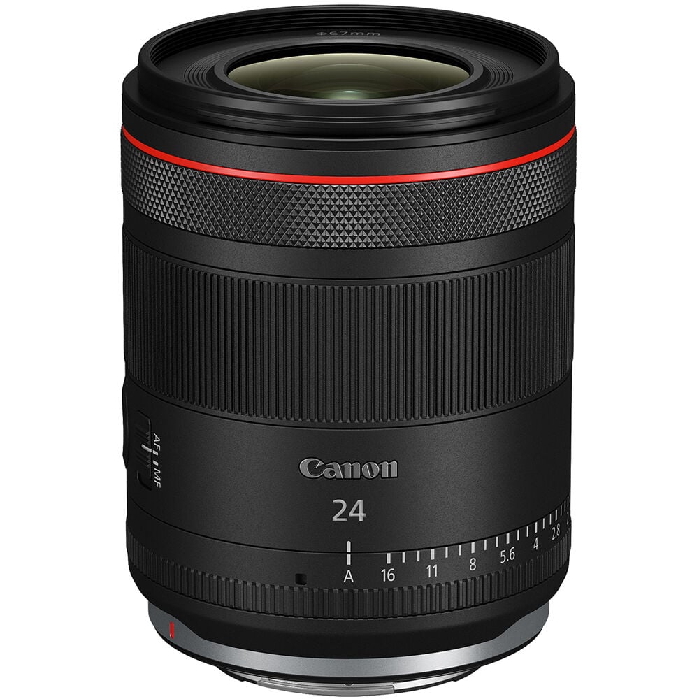 Canon RF 24mm f/1.4L VCM lens featuring 11-blade aperture, aspheric and UD elements for sharp low-light photography