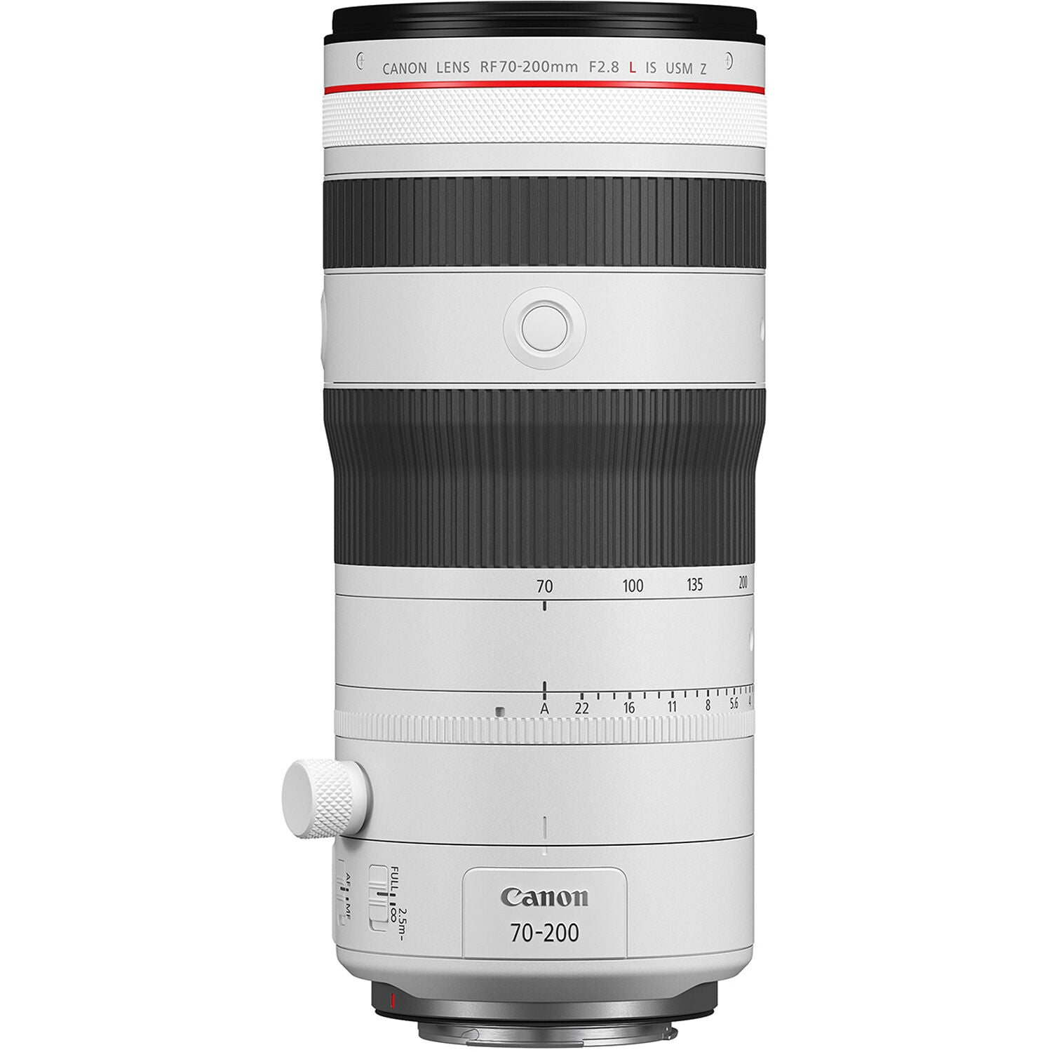 Canon RF 70-200mm f/2.8 L IS USM Z Lens (White) – high-performance telephoto zoom lens for RF-mount cameras with fast f/2.8 aperture, advanced image stabilization, and professional-grade optics.