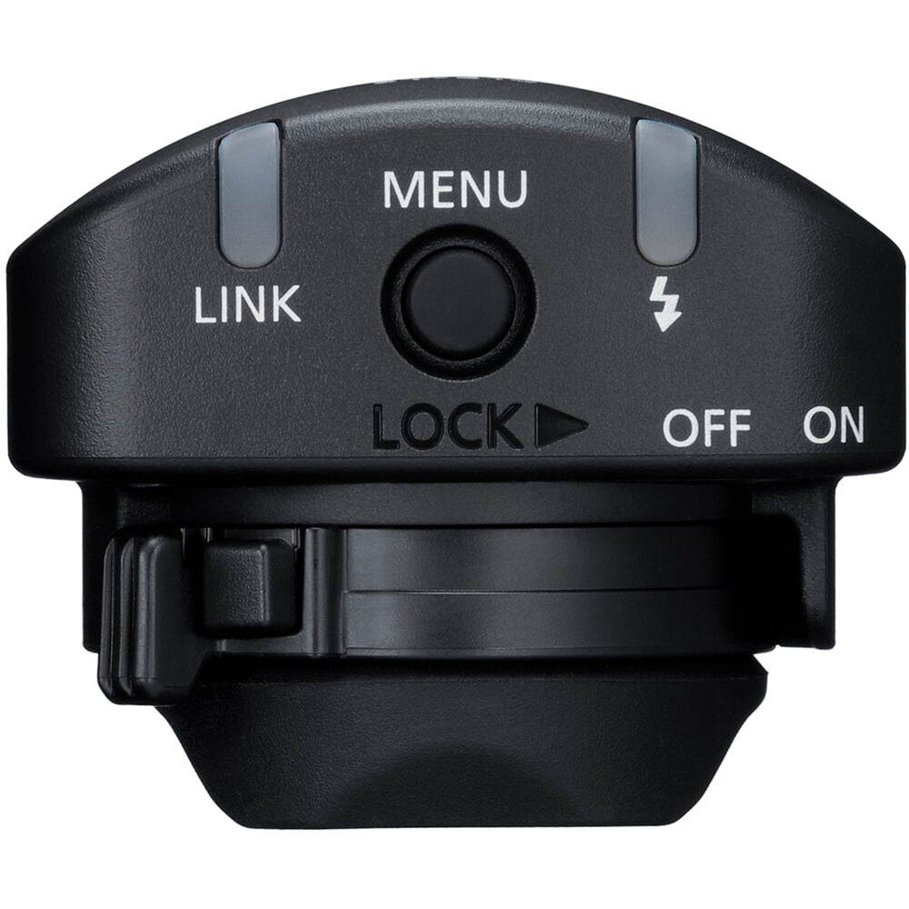 Black electronic device with buttons labeled 'Menu', 'Link', 'Lock', 'Off', and 'On' on a white background.