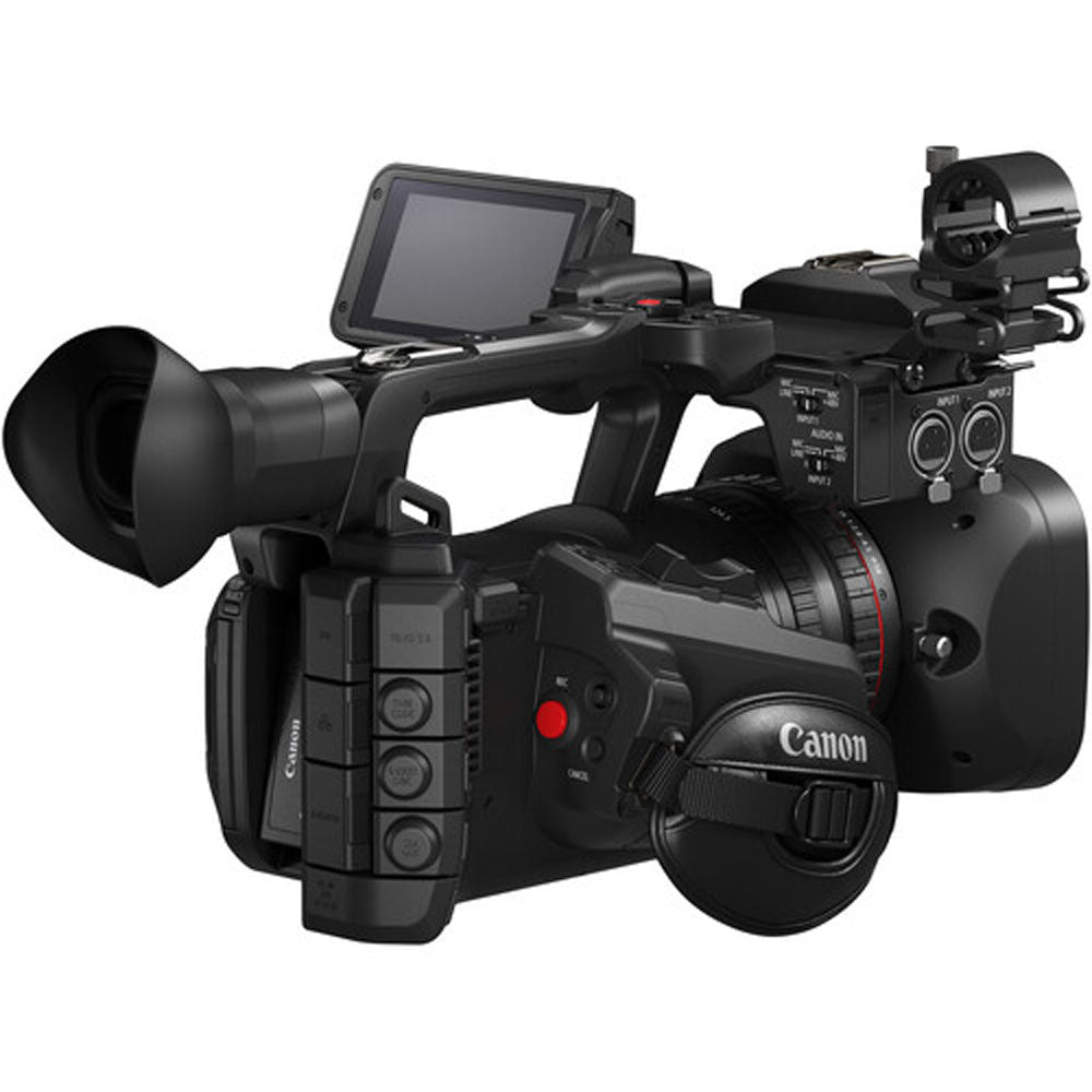 Canon XF605 UHD 4K HDR professional camcorder with 15x L-series zoom lens and advanced autofocus