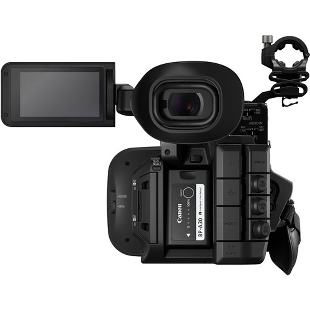 Canon XF605 UHD 4K HDR professional camcorder with 15x L-series zoom lens and advanced autofocus