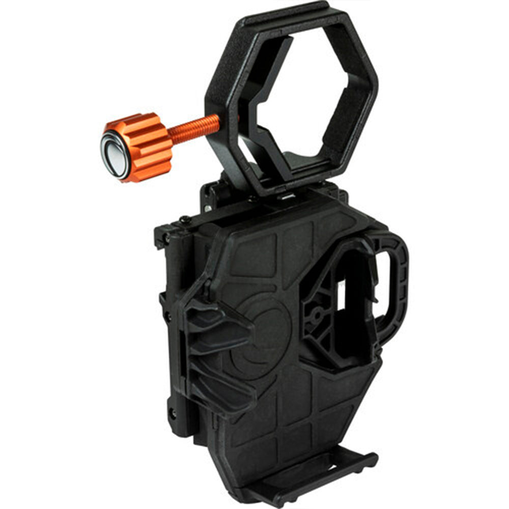 Celestron NexGo DX 2-axis smartphone adapter with Bluetooth remote for telescopes and microscopes