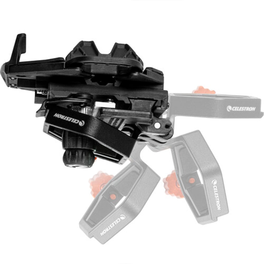 Celestron NexGo DX 2-axis smartphone adapter with Bluetooth remote for telescopes and microscopes