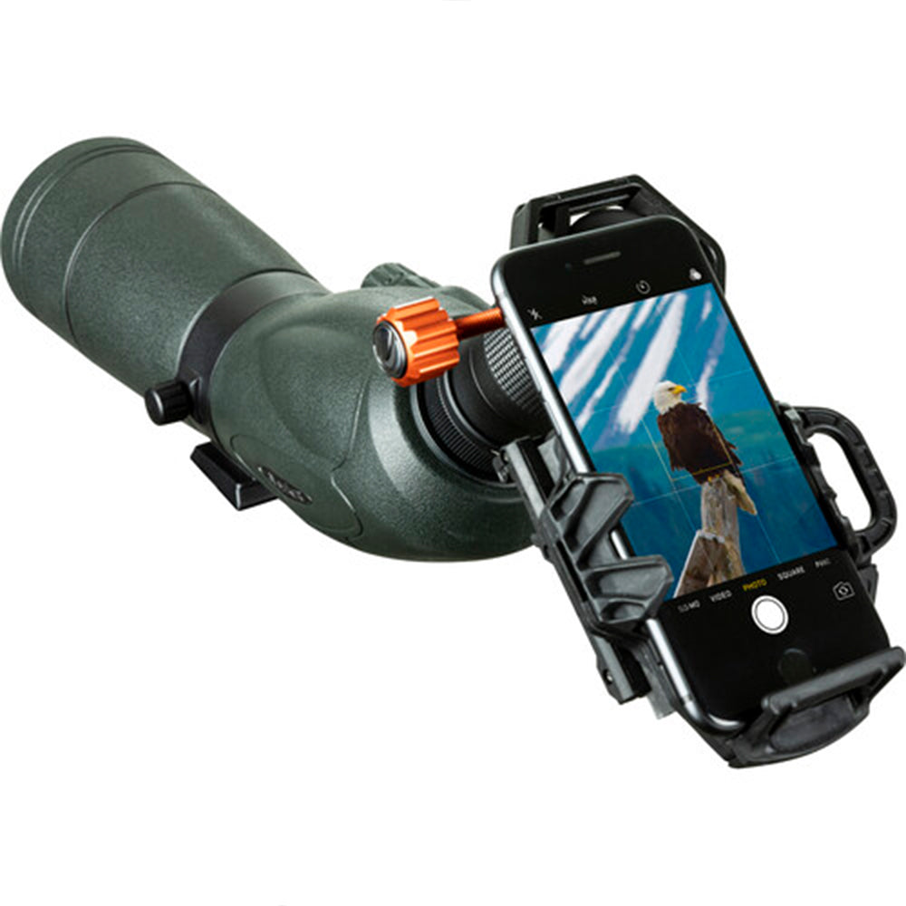 Celestron NexGo DX 2-axis smartphone adapter with Bluetooth remote for telescopes and microscopes