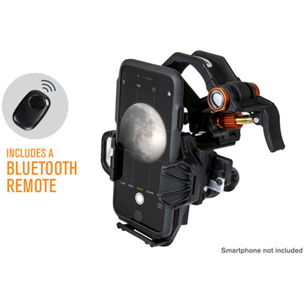Celestron NexYZ DX 3-axis smartphone adapter kit with Bluetooth remote for telescopes, binoculars, and microscopes
