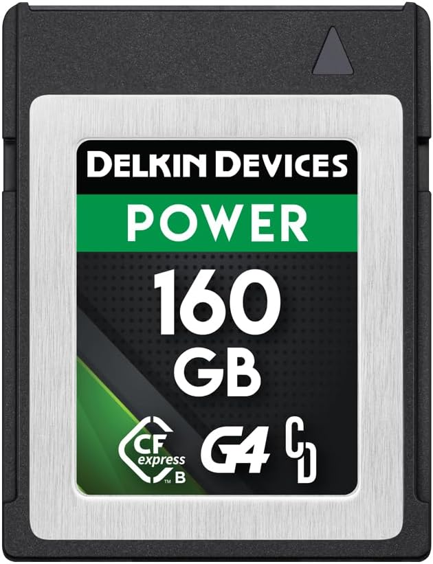 Delkin Devices POWER CFexpress Type B G4 Memory Card – ultra-fast, high-capacity storage designed for professional photographers and videographers capturing 4K/8K content.