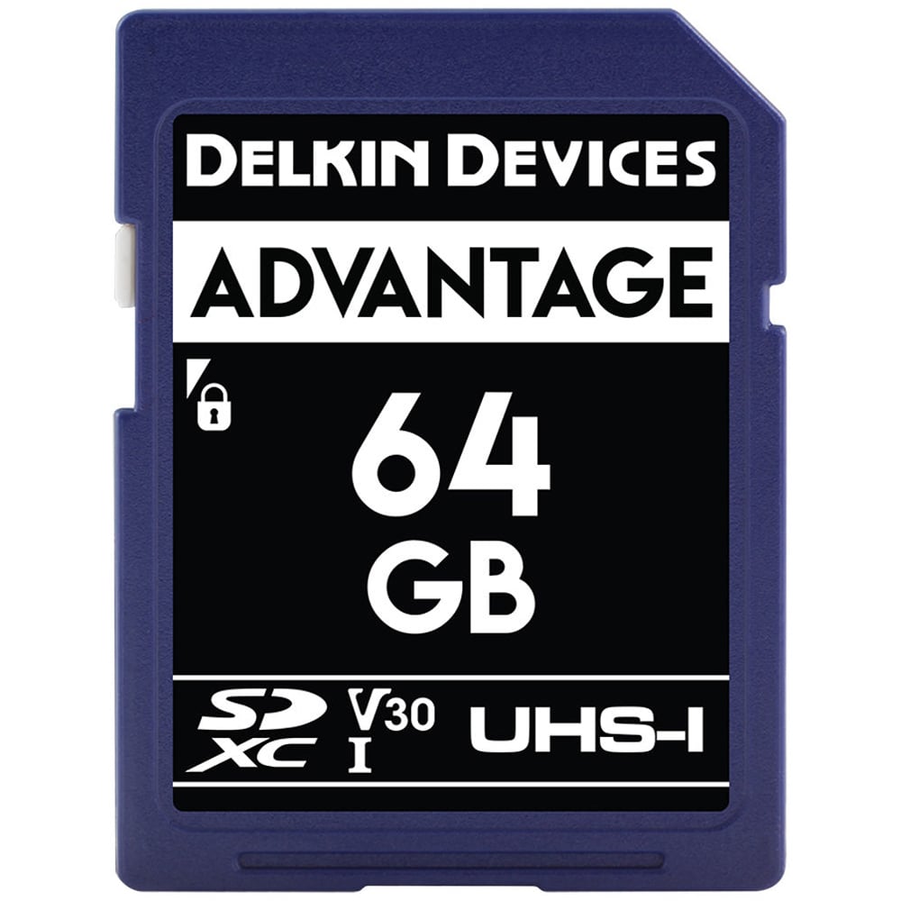Delkin Devices Advantage UHS-I SDXC Memory Card – high-performance storage with up to 100MB/s read speed, perfect for capturing stunning photos and Full HD video.
