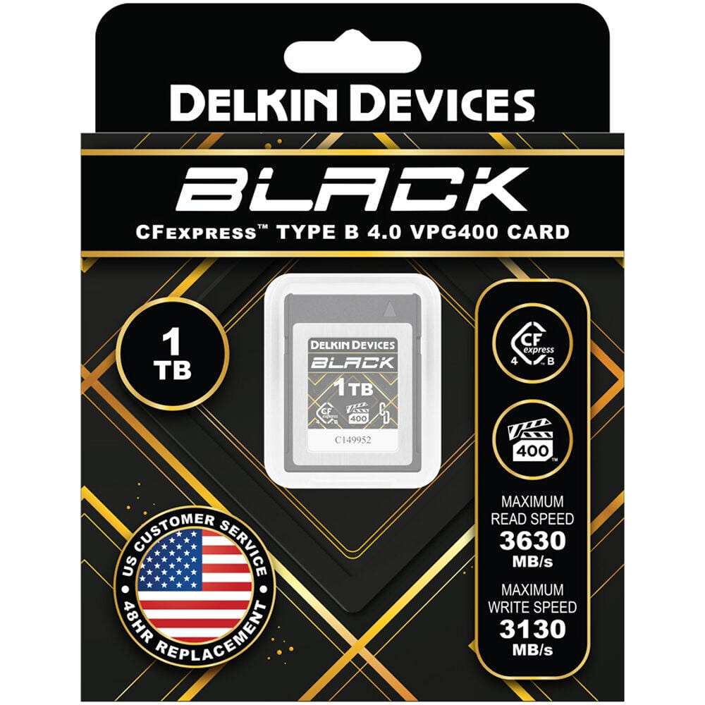 Extensively tested for top camera systems, the Delkin BLACK CFexpress 1TB Memory Card guarantees broad compatibility and stable performance.