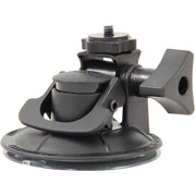 Delkin Devices Fat Gecko Stealth Single-Suction POV Camera Mount—compact 7 cm diameter suction base with lever-style locking mechanism, articulating low-profile ball/pivot head with universal ¼-20 mount, enabling up to 180° tilt and secure attachment for gear up to ~1.8 kg