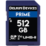 Delkin Devices Prime 512GB UHS-II SDXC Memory Card offer reliability with 280 MB/s read and 150 MB/s write speeds.